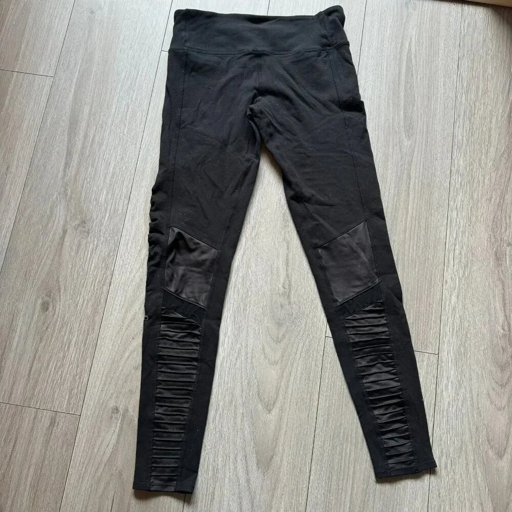 Alo Yoga High Waisted Moto Performance Leggings Women's Small Black Skinny